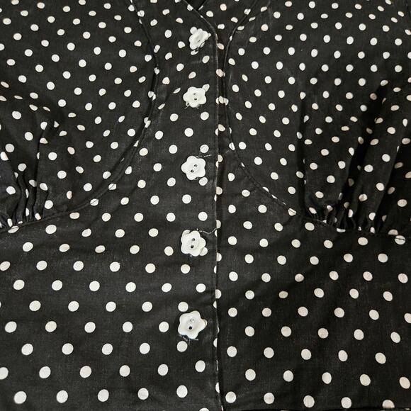 Lindy Bop 50s Style Black and White Polka Dot Midi Swing Dress Size 8 - Picture 3 of 10